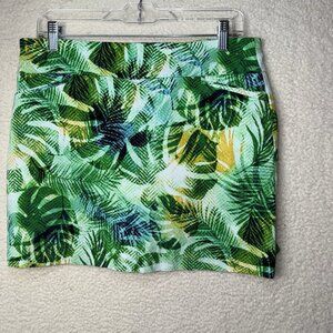 Attyre Skort Size 10 Tennis Skirt Golf Pickleball Stretch Tropical Palm Leaves